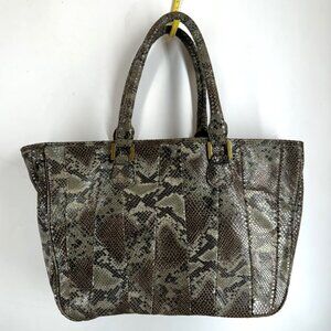 Chico's Faux Snake Print Shopper Tote Style Bag Purse, Bag Size 11x15x6